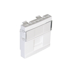 45976 SBM: Kryt pre 1 konektor RJ 45 - 2 moduly, biela matn