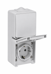 48861 CCZ: Striedav� prep�na� rad.6 a Z�suvka dvojit� vertik�lna (Schuko type), �ed�