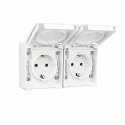 48862 CBR: Z�suvka dvojit� horizont�lna (Schuko type), biela
