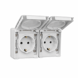 48862 CCZ: Z�suvka dvojit� horizont�lna (Schuko type), �ed�