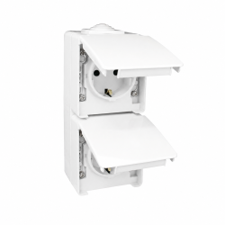 48868 CBR: Z�suvka dvojit� vertik�lna (Schuko type), biela