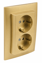 90331 CDU: Komplet dvojz�suvka (Schuko), zlat�