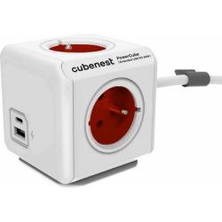 Adaptr multifunkn Powercube 16A 250V dlka kblu 1,5m Extended USB erven Extended USB