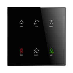 Bezdr�tov� dotykov� sklenen� ovl�da� RFSW-62/SB/24V (so symbolmi),�ierna